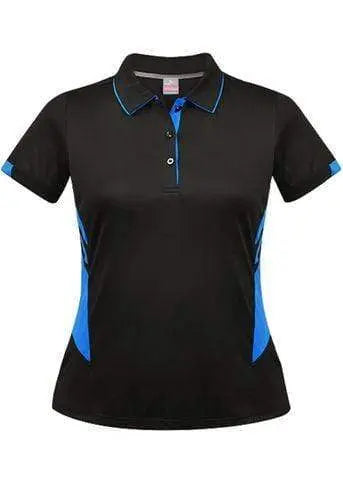 Aussie Pacific Casual Wear Black/Cyan / 6 AUSSIE PACIFIC ladies Tasman polo shirt - 2311